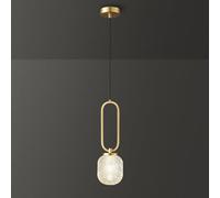 Vintage Brass Pendant with Clear Glass Shade Small 2-Light Ribbed Glass Ceiling Hanging Lamp d Antique Chandelier for Bedroom Kitchen Island Dining Table Bathroom Living Room