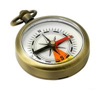 Vintage Brass Pocket for Compass for Outdoor Camping, Hiking & Mountaineering - Waterproof Zinc Alloy Construction with Metal Hook, 6.5 x 4.7 x 1.6 cm