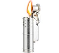 Vintage Brass Portable Kerosene Windproof Lighter, Trench Lighter, Soft Flame, Mechanical Grinding Wheel Ignition, Refillable Fuel, Gift for Men Father Husband (Kerosene Not Included)(White copper)