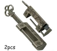 Vintage Brass-Style Zinc Alloy Padlock Set - 2-Pack Decorative Antique Lock with Key, for Jewelry Box, Handbag, Small Luggage, Craft Diary & Tiny Storage Boxes