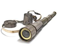 Vintage Brass Telescope with 10X Lens Optics Magnification Beginner Sailor Spy-glass Pirate Steampunk Retro Gifts For Men, Educational Gifts to Son, Camping Overlanding Tool