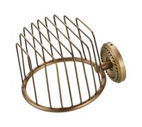 Vintage Brass Toilet Paper Holder | Vintage Brass Roll Tissue Wire Basket | Decorative Versatile Bathroom Rustic Paper Holder for Home Hotel Workplace