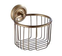 Vintage Brass Toilet Paper Holder, Vintage Brass Roll Tissue Wire Basket, Versatile Stable Rustic Paper Holder for Dorm Workplace Home