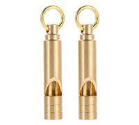 Vintage Brass Whistle, Handmade Pure Brass Construction & Long - head Style, Ideal for Referees & Emergency Survival, 2 Pieces
