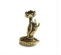 Vintage Brassware Tea Ceremony Ornaments Copper Buddha Statue Hand Clouds Pattern Sculpture Home Decors Incense Burner Figurine Art collection