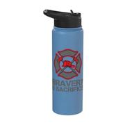 Vintage Bravery Sacrifice Firefighter First-Responder Art Stainless Steel Insulated Water Bottle