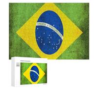 Vintage Brazil Flag Funny Jigsaw Puzzles Wooden Picture Puzzle for Adults Home Decors Gift