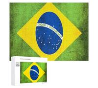 Vintage Brazil Flag Funny Jigsaw Puzzles Wooden Picture Puzzle for Adults Home Decors Gift