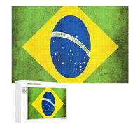Vintage Brazil Flag Funny Jigsaw Puzzles Wooden Picture Puzzle for Adults Home Decors Gift