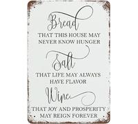 Vintage Bread Salt Wine Metal Tin Sign Its A Wonderful Life Wall Hanging Sign Vintage Metal Sign Rustic Farmhouse Signs for Home Bar Coffee Office Garage Decor 8x12 Inches