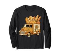 Vintage Bread Truck Sourdough Baking Graphic Home Baker Long Sleeve T-Shirt