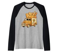 Vintage Bread Truck Sourdough Baking Graphic Home Baker Raglan Baseball Tee