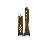 Vintage Breathable soft Leather Watch band Fit for Casio 3rd Big Mud King GWG-B1000(Olive Green-Silver)