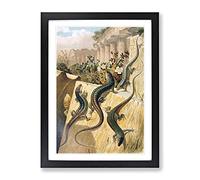 Vintage Brehms Tierlben European Wall Lizard Vintage Framed Print | A2 Black Framed Wall Art | Ready to Hang | Classic Nature Picture | Living Room Bedroom Lounge Office