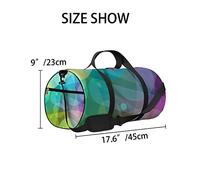 Vintage Bright Abstract Circular Rainbow Pattern Sports Bag Tote Bag Waterproof Gym Bag with Shoulder Strap Zipper 2 Side Pockets for Men and Women, Travel and Storage Shoulder Bag.