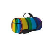 Vintage Bright Abstract Rainbow Geometric Pattern Sports Bag Tote Bag Waterproof Gym Bag with Shoulder Strap Zipper 2 Side Pockets for Men and Women, Travel and Storage Shoulder Bag.