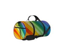 Vintage Bright Rainbow Color Abstract Striped Pattern Sports Bag Tote Bag Waterproof Gym Bag with Shoulder Strap Zipper 2 Side Pockets for Men and Women, Travel and Storage Shoulder Bag.