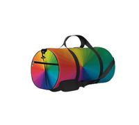Vintage Bright Rainbow Color Wheel Pattern Sports Bag Tote Bags Waterproof Gym Bag with Shoulder Strap Zipper 2 Side Pockets for Men and Women, Travel and Storage Shoulder Bags