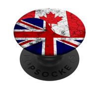 Vintage British & Canadian Flags, UK and Canada Tee PopSockets Adhesive PopGrip