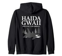Vintage British Columbia Orca Whale Zip Hoodie