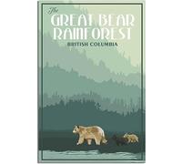 Vintage British Columbias Great Bear Rainforest Travel Poster Retro Wall Art Canvas Poster Art Print Home Decor Room Decor Unframed 50x75cm