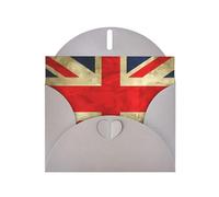 Vintage British Flag Print Shimmer Blank Greeting Cards with Envelopes, Elegant DIY Invitations,Thank You Notes