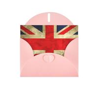 Vintage British Flag Print Shimmer Blank Greeting Cards with Envelopes, Elegant DIY Invitations,Thank You Notes