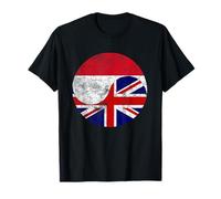 Vintage British & Monegasques Flags, UK and Monaco Tee T-Shirt