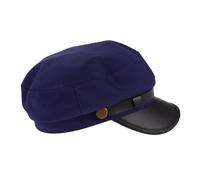 Vintage British Pu Cotton Flat Top Newsboy Cap for Women