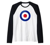 Vintage British RAF Mod Bullseye Retro Symbol Roundel Target Raglan Baseball Tee