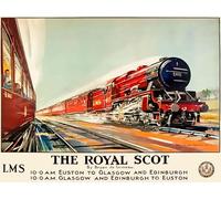 Vintage British Railway & Travel Poster LNER LMS GWR - The Royal Scott - A4