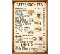 Vintage British Sandwich Menu Metal Tin Sign, 8x12 Inch Retro Pub Cafe Food Wall Art Decor, Rustic Classic English Diner Plaque for Kitchen, Restaurant, Bistro, Gift for Food Lovers & Cafe Owners (09)