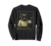 Vintage British Shorthair Cat Playing DJ for Music Lovers Sweatshirt