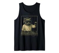 Vintage British Shorthair Cat Playing DJ for Music Lovers Tank Top
