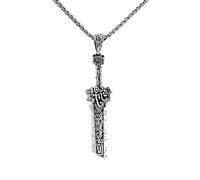 Vintage Broken Sword Pendant Necklace for Men - Medieval Knight Stainless Steel Chain with Gothic Design, Motorcycle Biker Hip Hop Jewellery Gift, Antique Silver Finish & Secure Clasp