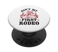 Vintage Bronc Riding Cowgirl, Aint My First Rodeo PopSockets Adhesive PopGrip