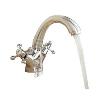Vintage Bronze Bathroom Faucet - Hot & Cold Water Mixer, Swan Design, Brushed Chrome Finish, Antique Sink Crane, Basin Tap for Stylish Black Bathrooms - Model 7422 (G3/8)