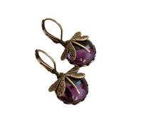 Vintage Bronze Dragonfly Earrings Fashion Gold Color Metal Carving Pattern Inlaid Moonstone Drop Earrings for Women