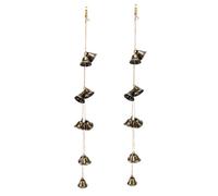 Vintage Bronze Jingle Bells, 2 PCS Mini Hanging Bell String Bronze