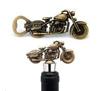 Vintage Bronze Metal Motorcycle Bottle Opener & wine stopper set , Motorcycle Mini Model gift for Men dad husband brother boyfriend, for Birthday, Father’s day, Valentine’s day, Christmas