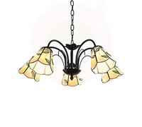 Vintage Bronze Tiffany Pendant Chandelier 5 Light Traditional Hanging Ceiling Fixture for Dining & Living Rooms Elegant Black Finish Ideal for Home Decor
