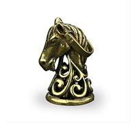 Vintage Bronze Zodiac Animal Horse Head Bell Figurines Small Desk Ornaments Tea Table Decorations Brass Crafts Decors