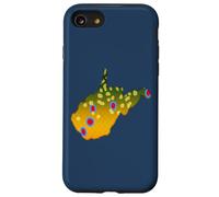 Vintage Brook Trout Fish West Virginia Fishing State Map Case for iPhone SE (2020) / 7/8