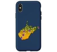 Vintage Brook Trout Fish West Virginia Fishing State Map Case for iPhone X/XS