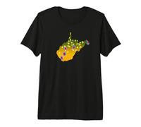 Vintage Brook Trout Fish West Virginia Fishing State Map Premium T-Shirt
