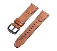 Vintage Brown Leather Watch Band Quick Release Retro Oil Wax Calfskin Strap For Seiko Compatible With Rolex Wristband(Light Brown-Black,20mm)