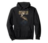 Vintage Brown Pelican Bird Art Nature Watching Pullover Hoodie