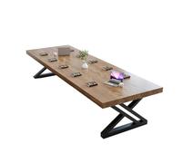 Vintage Brown Solid Pine Conference Table - Extra Thick Metal Frame, Large Office Training Table for 4-8 People, Dimensions 71x32x30in (180x80x75cm)