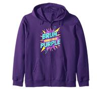 Vintage BRUH WINNERS WEAR PURPLE Competition Game Day Cheer Zip Hoodie