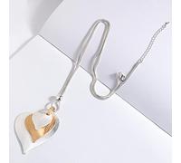 Vintage Brushed Simple Design Heart Pendant Necklace Snake Chain Long Necklace for Women Wedding Fashion Jewelry